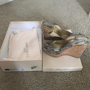 Jimmy Choo Amely Snakeskin Wedge